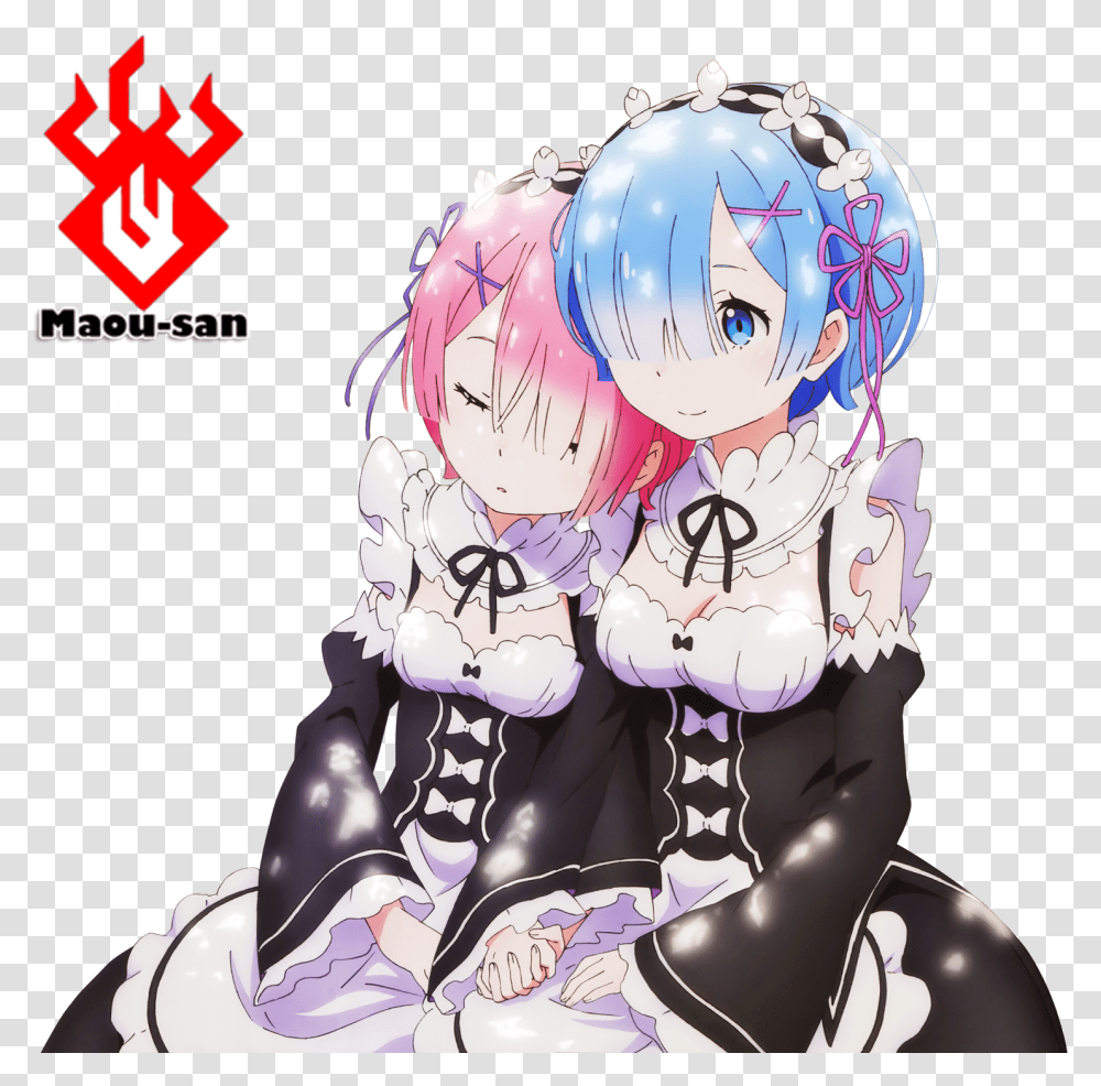 Rem And Ram Wallpaper Phone, Comics, Book, Manga, Cream Transparent Png