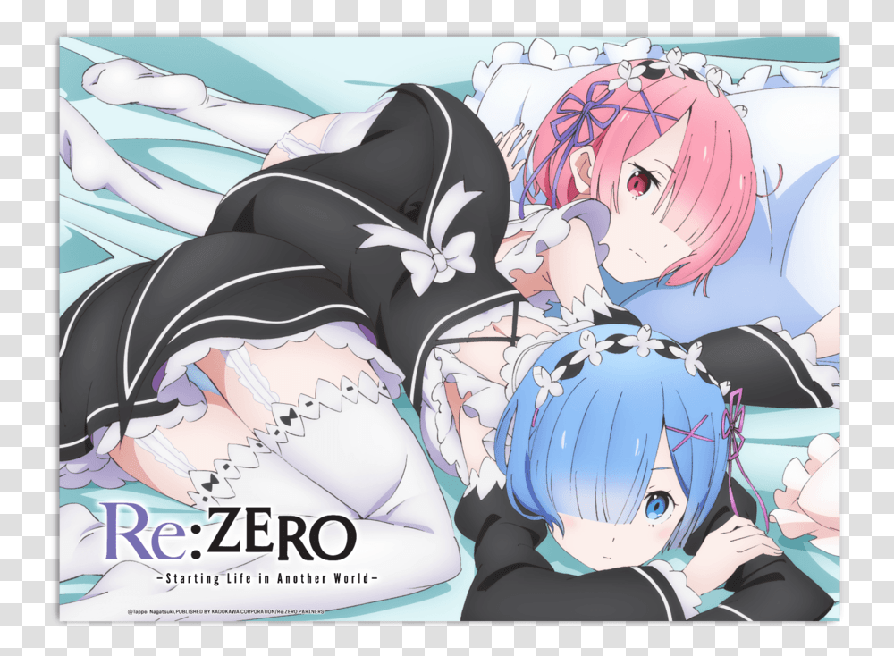 Rem Re Zero Poster, Comics, Book, Manga, Person Transparent Png