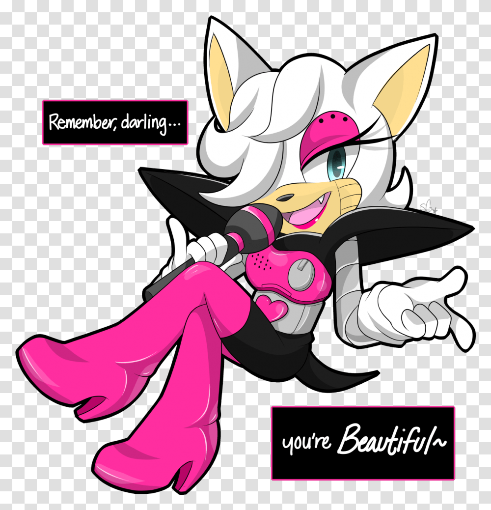Remember Darling You're Oun Beautiful Sonic Lost World Human Rouge The Bat, Advertisement, Poster, Flyer, Paper Transparent Png