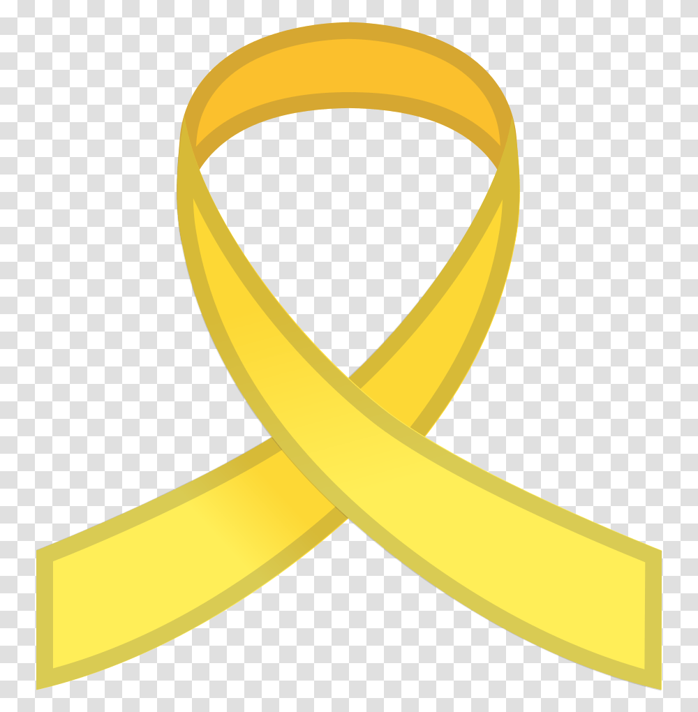 Reminder Ribbon Icon Yellow Ribbon Emoji, Banana, Fruit, Plant, Food Transparent Png