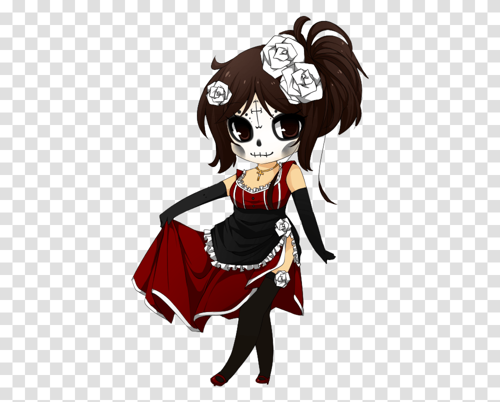 Render Catrina 3 Chibi Day Of The Dead, Manga, Comics, Book, Person Transparent Png