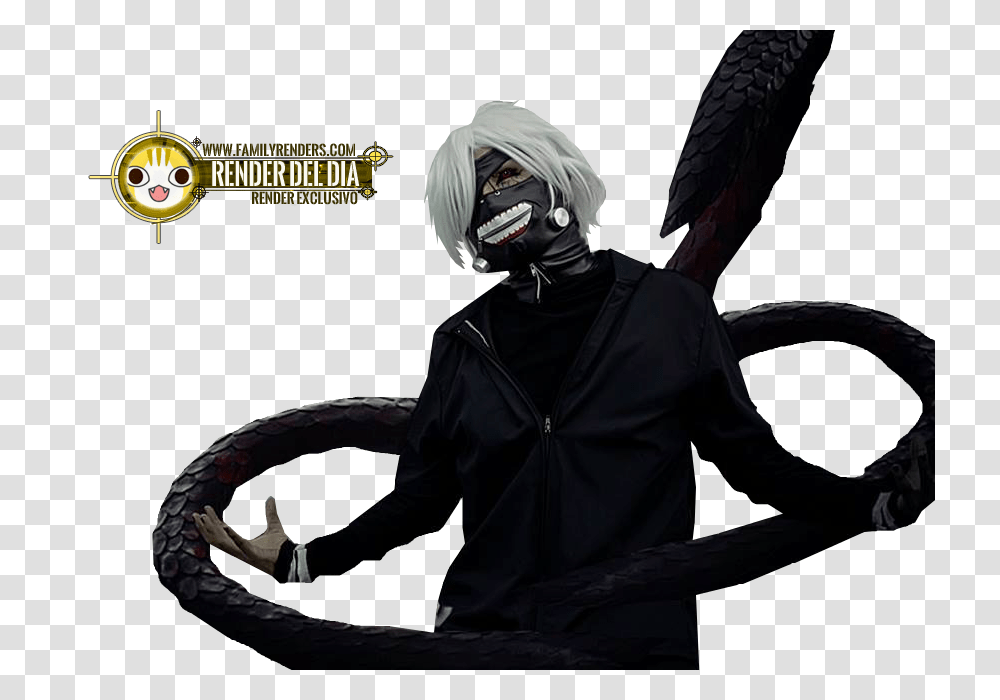 Render Cosplay Kaneki Ken Tokyo Ghoul, Person, Helmet, Costume Transparent Png