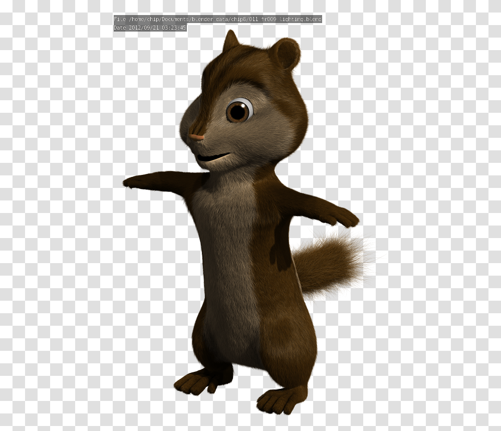 Render Of Chipmunk With Fur Alvin And The Chipmunks Cgi Models, Toy, Figurine, Animal, Plush Transparent Png