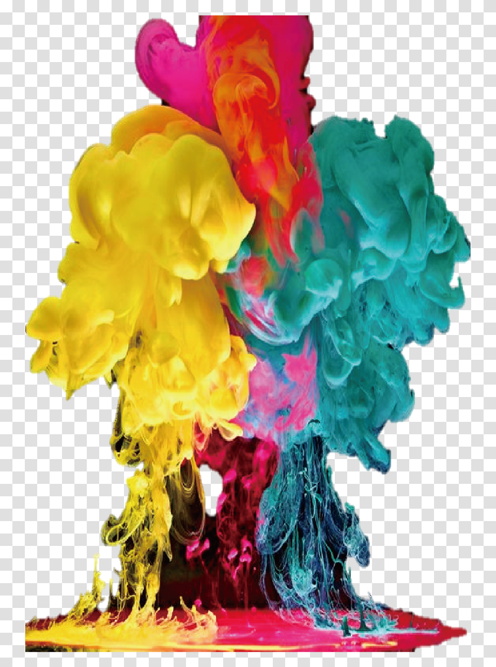 Rendering Color Ink Download Floral Design, Sea Life, Animal, Invertebrate, Dye Transparent Png