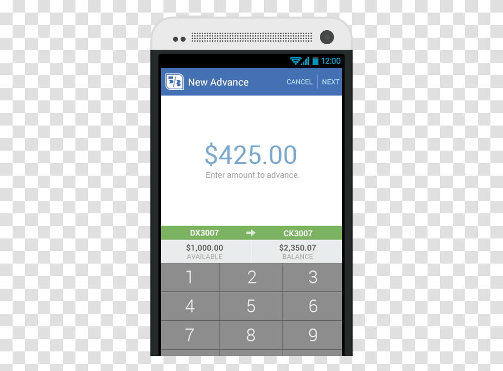 Rendering Of Account Balance Displayed From Fifth Third, Phone, Electronics, Mobile Phone, Cell Phone Transparent Png