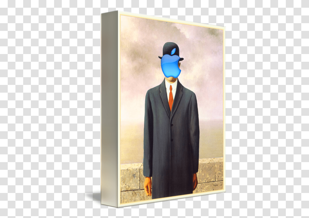 Rene Magritte Son Of Man Apple Computer Rene Magritte The Son Of Man, Clothing, Overcoat, Suit, Tie Transparent Png