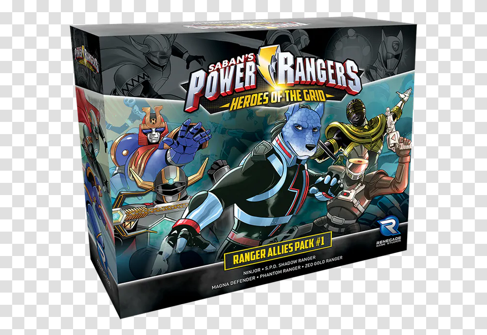 Renegade Game Studios Power Rangers Heroes Of The Grid Allies Pack, Poster, Helmet, Person, Outdoors Transparent Png