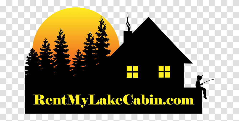 Rentmylakecabin Com Lake House Silhouette Clip Art, Tree, Plant, Outdoors, Nature Transparent Png