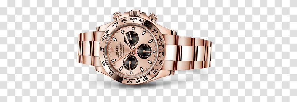 Replica Rolex Cosmograph Daytona Watch 18 Ct Everose Gold Rolex Datona, Wristwatch Transparent Png