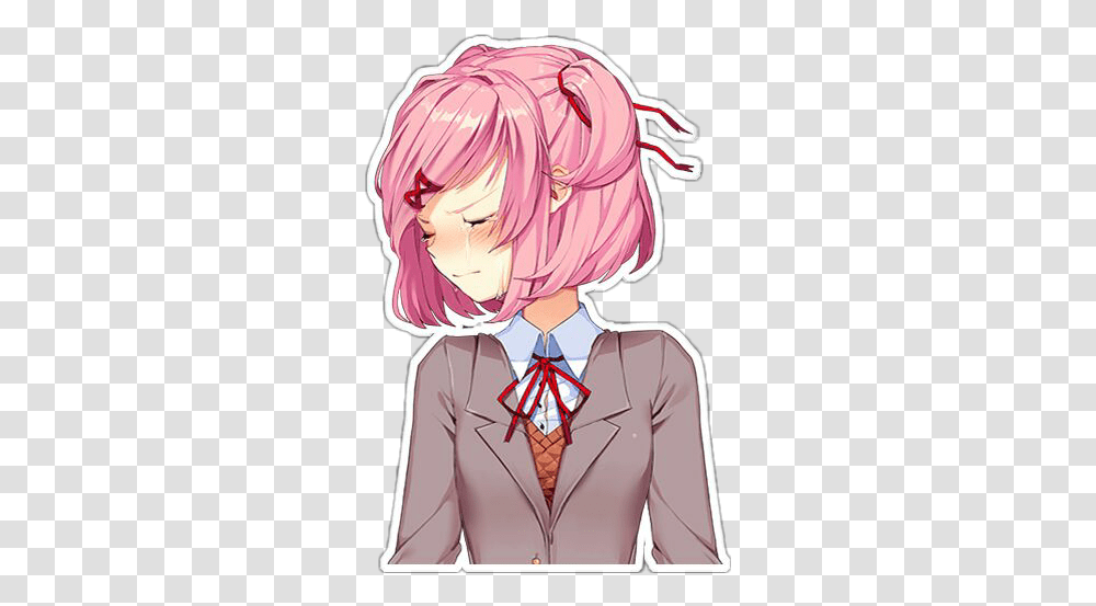 Report Abuse Natsuki Ddlc, Manga, Comics, Book, Person Transparent Png