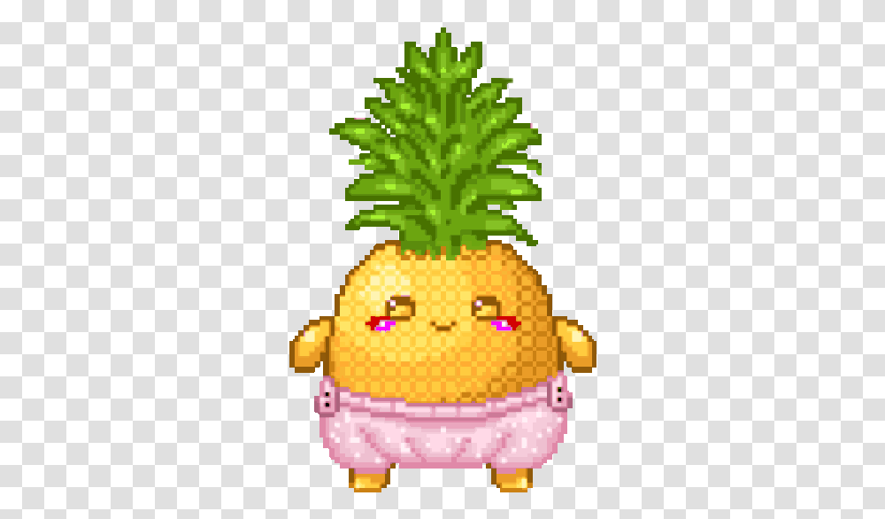 Report Abuse Pineapple Cute And Kawaii 347x525 Pixel Art Ananas Cool, Plant, Food, Carrot, Vegetable Transparent Png
