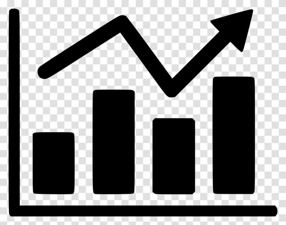Report Arrow Chart Business Data Graph Icon, Stencil, Sign, Emblem Transparent Png