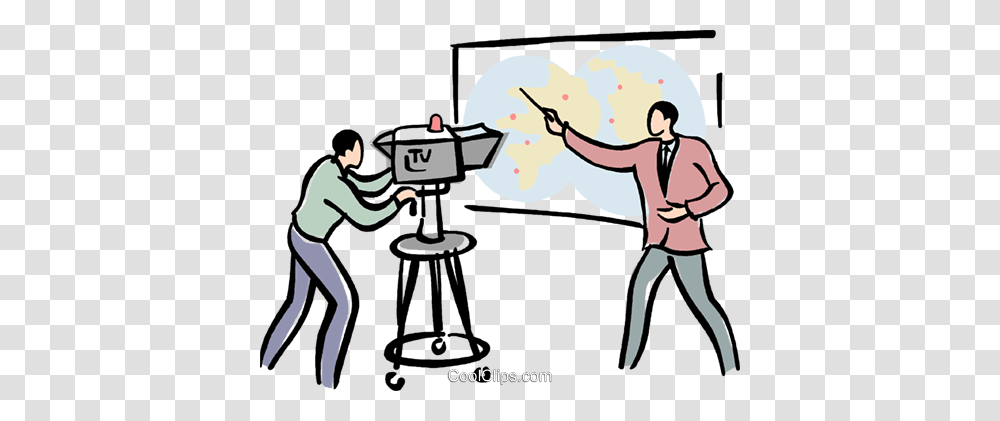 Reporter Doing A Broadcast Royalty Free Vector Clip Art, Washing, White Board, Duel, Crowd Transparent Png