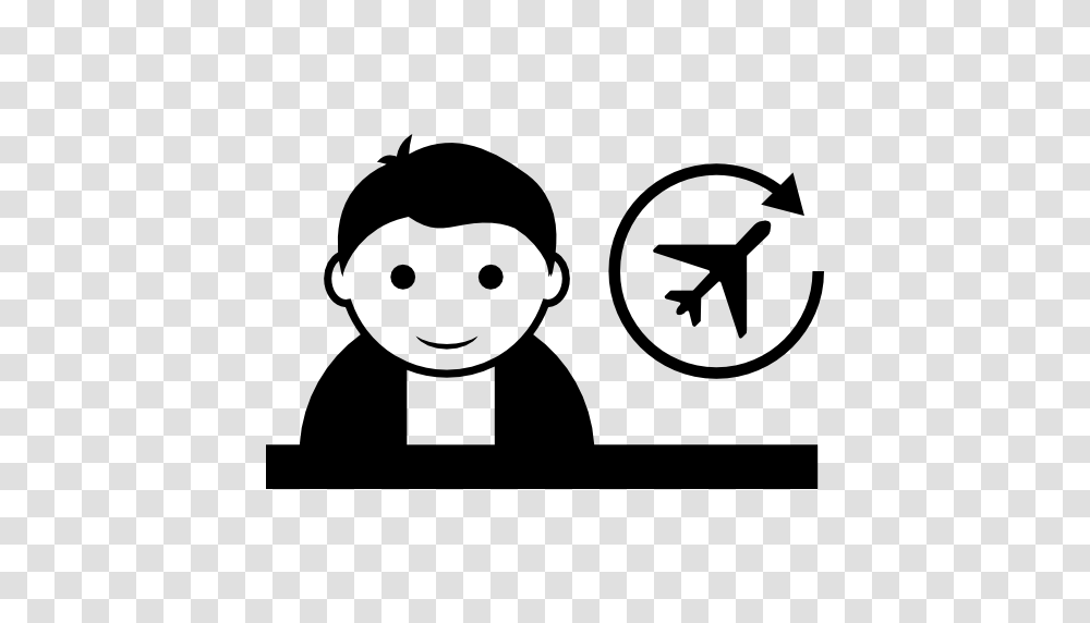 Reporter People Airplane Airport Circular Arrow Man Icon, Gray, World Of Warcraft Transparent Png