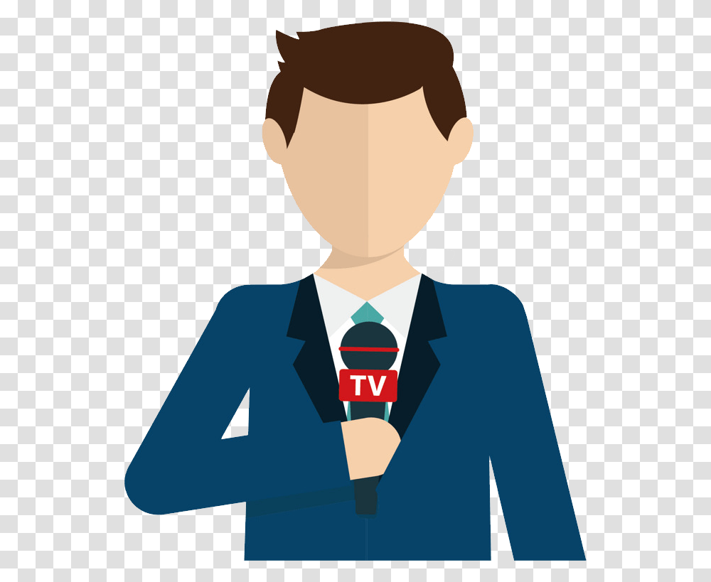 Reporter, Person, Label, Tie Transparent Png