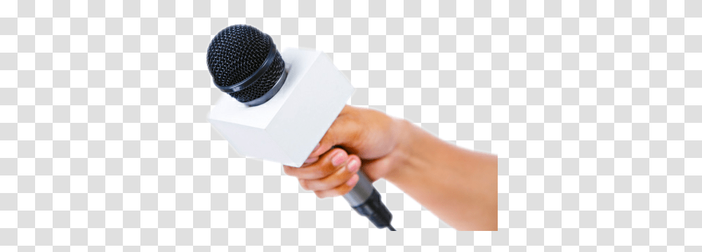 Reporter Reporter Microphone Logo Reporter Microphone, Person, Human, Hand, Electrical Device Transparent Png