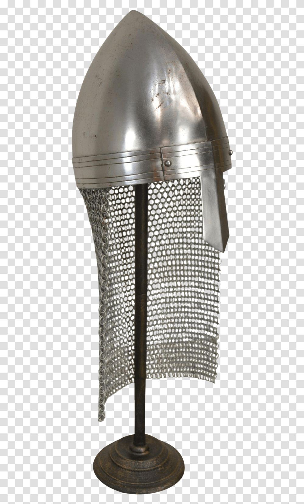 Reproduction Roman Medieval Helmet With Nose Guard And Aventail Antique, Lamp, Armor, Chain Mail, Clothing Transparent Png