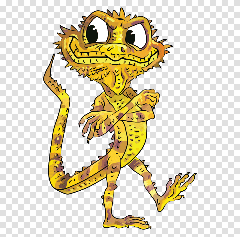 Reptilias Cartoon Bearded Dragon, Person, Human, Statue, Sculpture Transparent Png