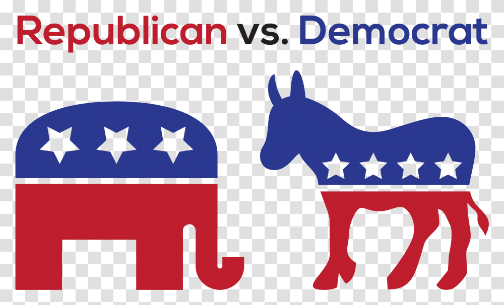 Republican Democrat No Background Democrat And Republican Animals, Text, Horse, Mammal, Symbol Transparent Png
