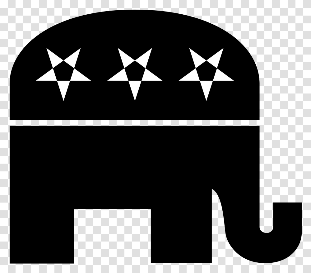 Republican Elephant Black And White, Star Symbol Transparent Png