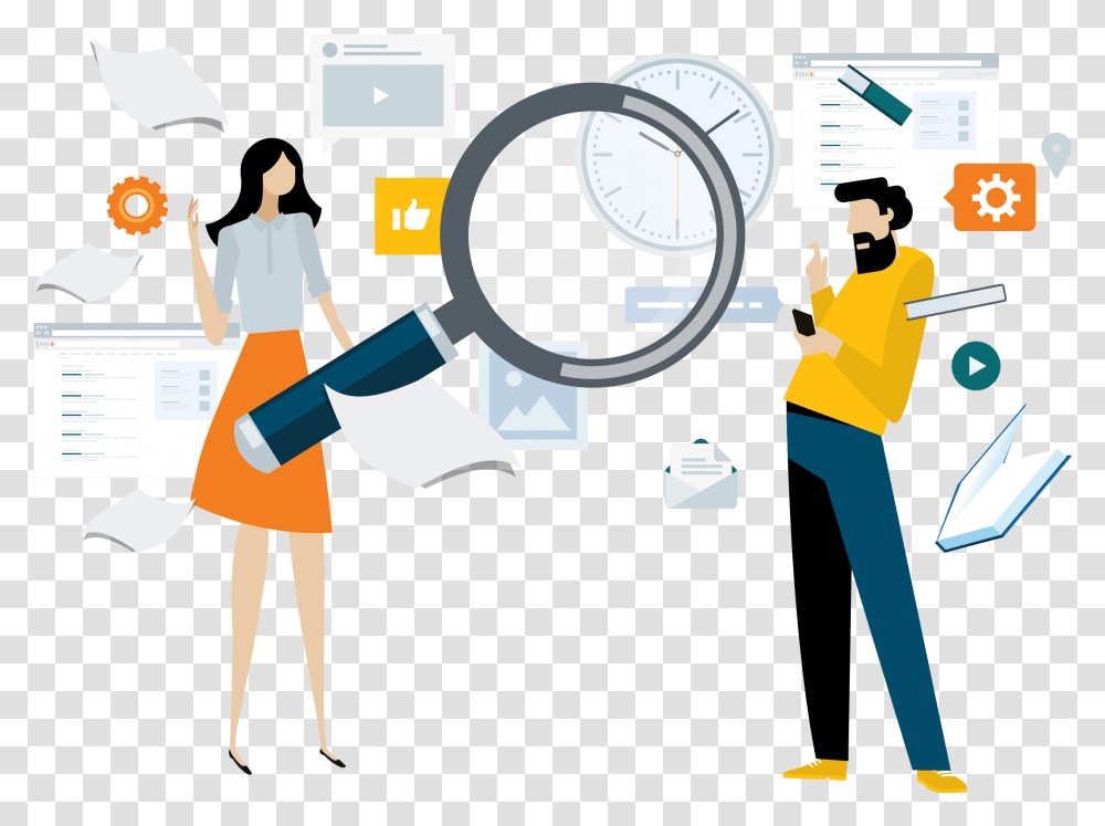 Research Solutions Gadgets Sharing, Magnifying, Female, Woman Transparent Png