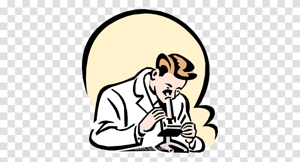 Researcher Royalty Free Vector Clip Art Illustration, Microscope, Scientist, Worker Transparent Png