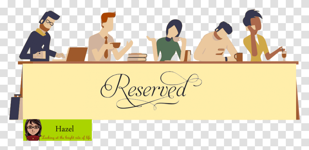 Reserved Table Cartoon, Person, Human, Handwriting Transparent Png