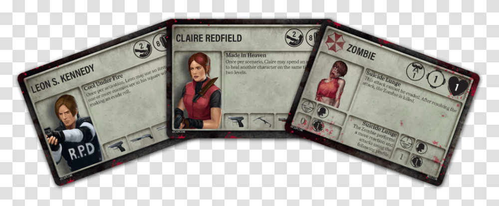 Resident Evil 2 The Board Game Steamforged Games Paper, Person, Human, Text, Face Transparent Png