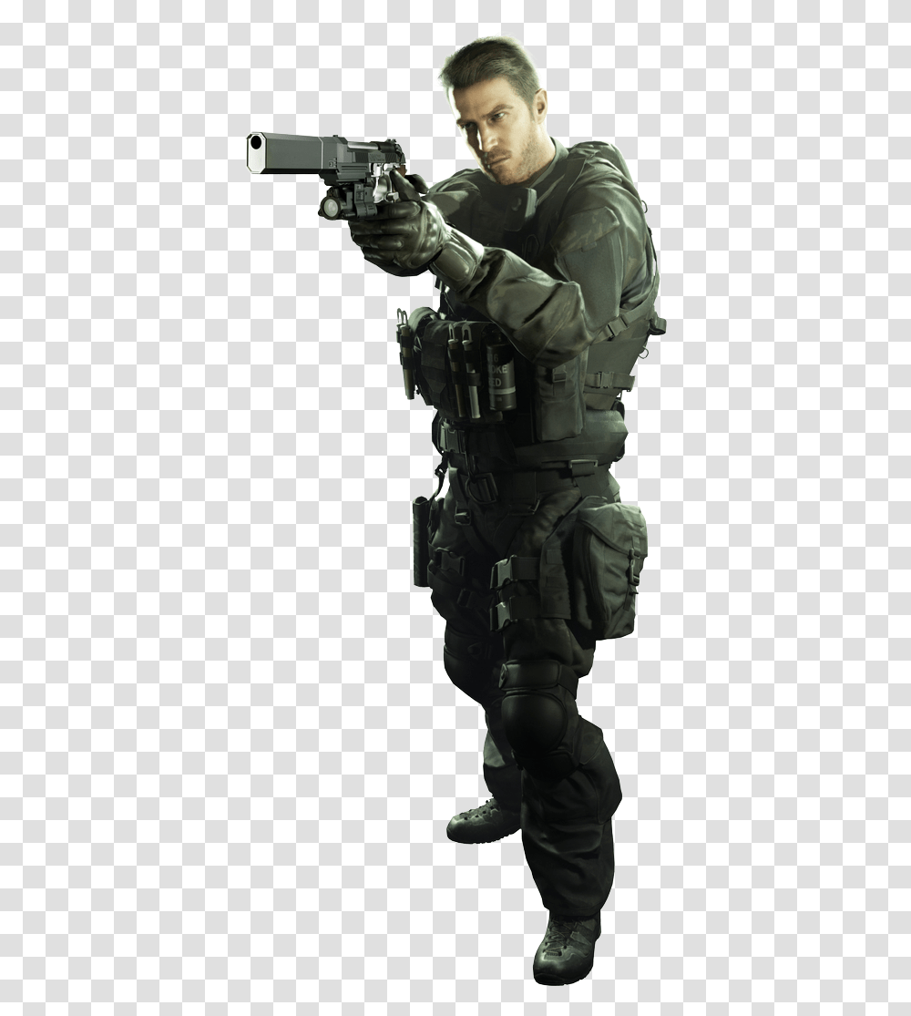 Resident Evil 7 Chris Redfield Ultra Hd Render Resident Evil 7 Chris Redfield, Person, Gun, Weapon, Military Uniform Transparent Png