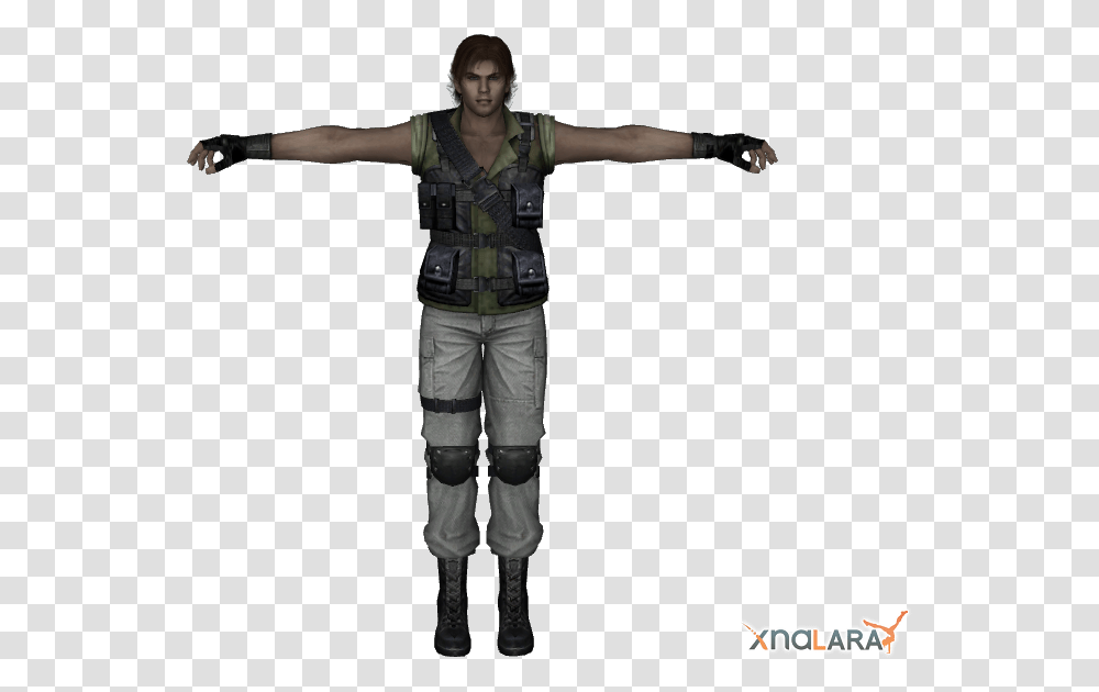Resident Evil Carlos 3d Model, Person, Military Uniform, Pants Transparent Png