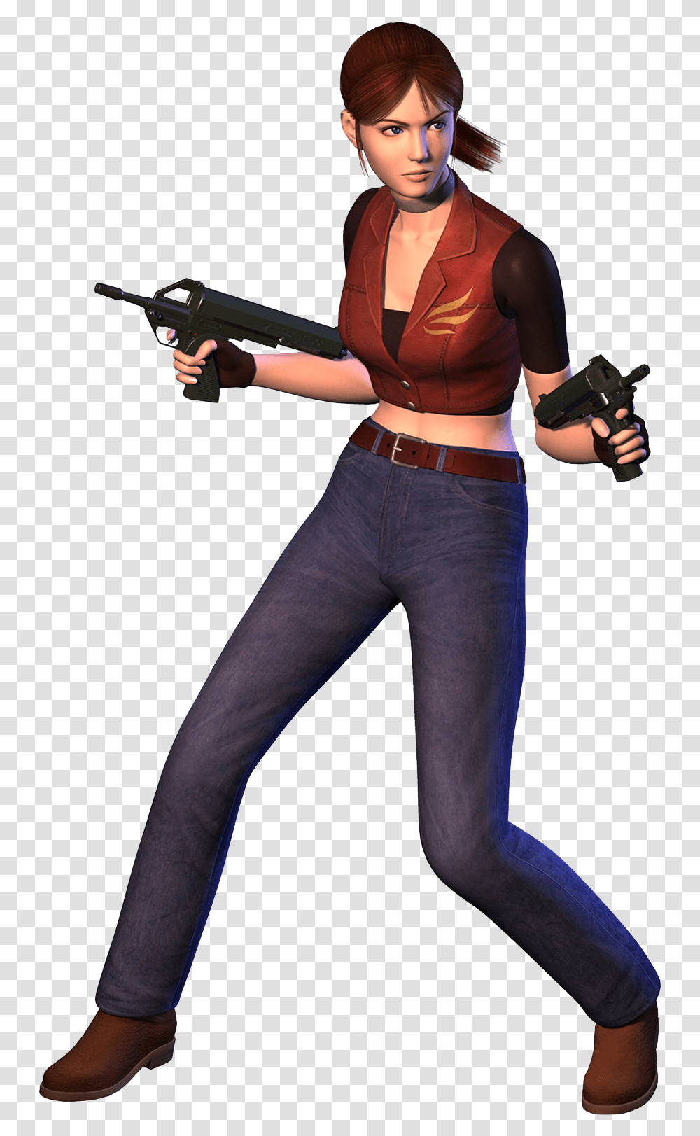 Resident Evil Pt Br Claire Resident Evil Code Veronica, Person, Costume, Gun, Weapon Transparent Png