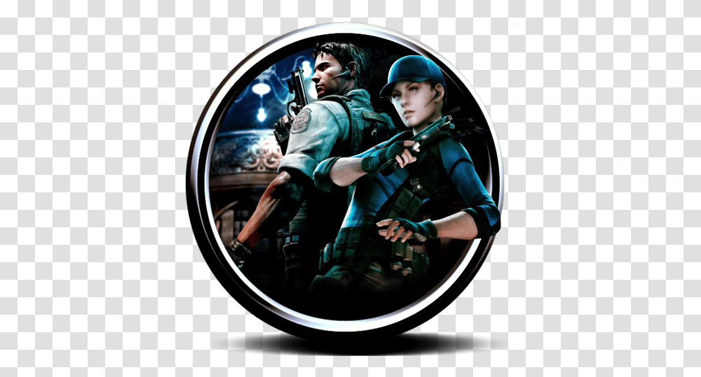 Resident Evil Remaster Circle Icon Resident Evil 5 Gold Edition, Person, Fisheye, Hand, Sunglasses Transparent Png