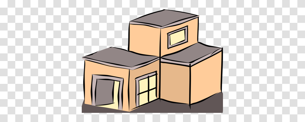 Residential Building Apartment Immeuble House, Box, Carton, Cardboard, Housing Transparent Png