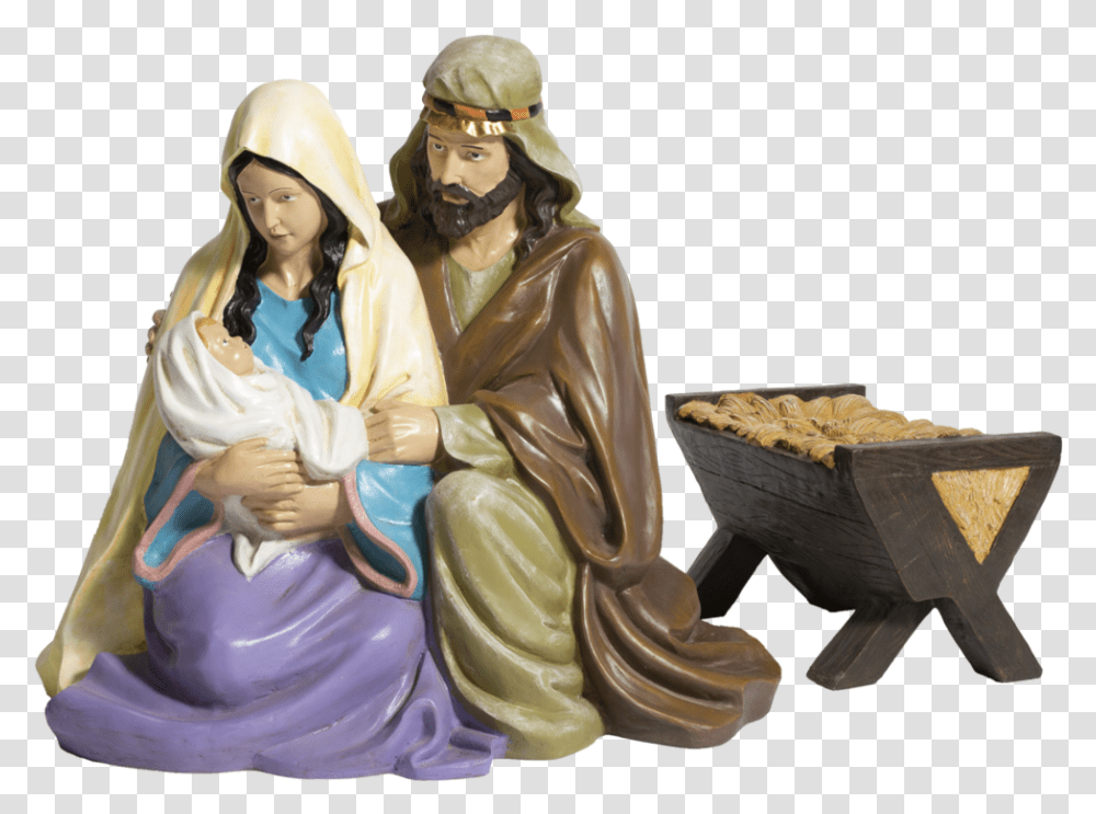 Resin Life Size Nativity Scene, Person, Human, Helmet Transparent Png