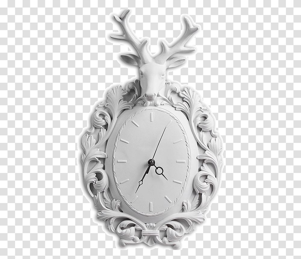Resin Wall Mounted 3d Artificial Animal Deer Head With Quartz Clock, Wall Clock, Analog Clock, Clock Tower, Architecture Transparent Png