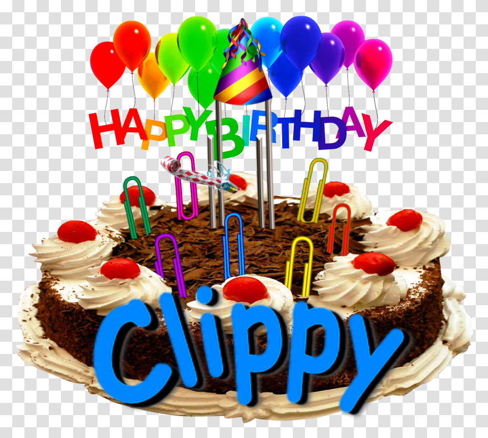 Resort Clippy Assemble Happy Birthday Text, Cake, Dessert, Food, Birthday Cake Transparent Png