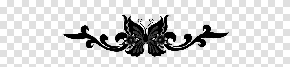 Resources Abstract Swirls And Floral Brushes Butterfly Design For Tattoo, Gray, World Of Warcraft Transparent Png