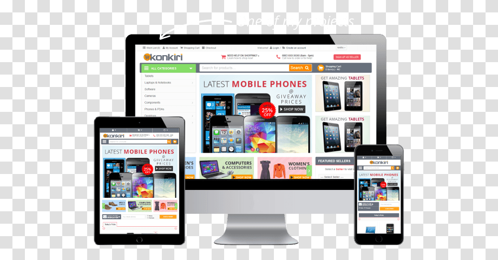Responsive Ecommerce Website Hd, Mobile Phone, Electronics, Cell Phone, Computer Transparent Png