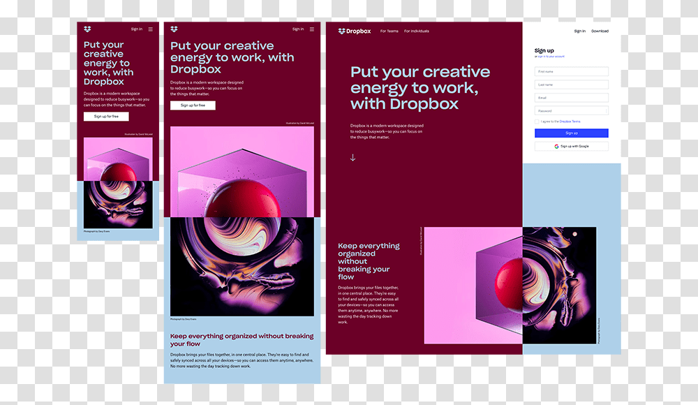 Responsive Vs Adaptive Design Examples Dropbox Web Ejemplos, Poster, Advertisement, Flyer, Paper Transparent Png