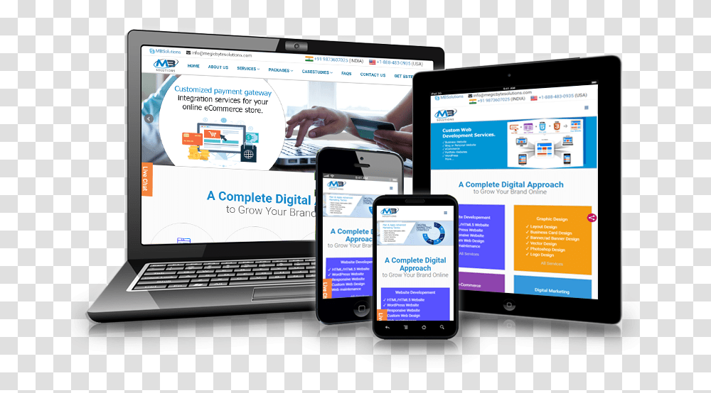 Responsive Website Design Megicbyte Gadget, Mobile Phone, Electronics, Computer, Computer Keyboard Transparent Png