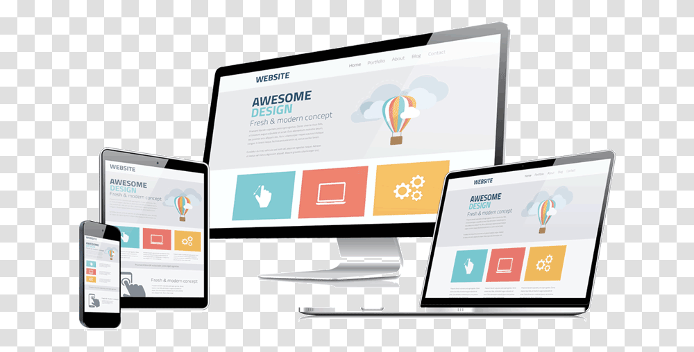 Responsive Website Design, Mobile Phone, Electronics, Computer, LCD Screen Transparent Png