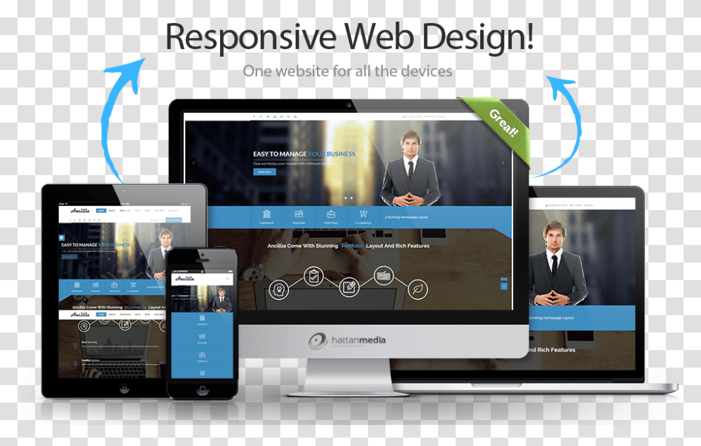 Responsive Website Design Web Hosting, Person, Monitor, Screen, Electronics Transparent Png