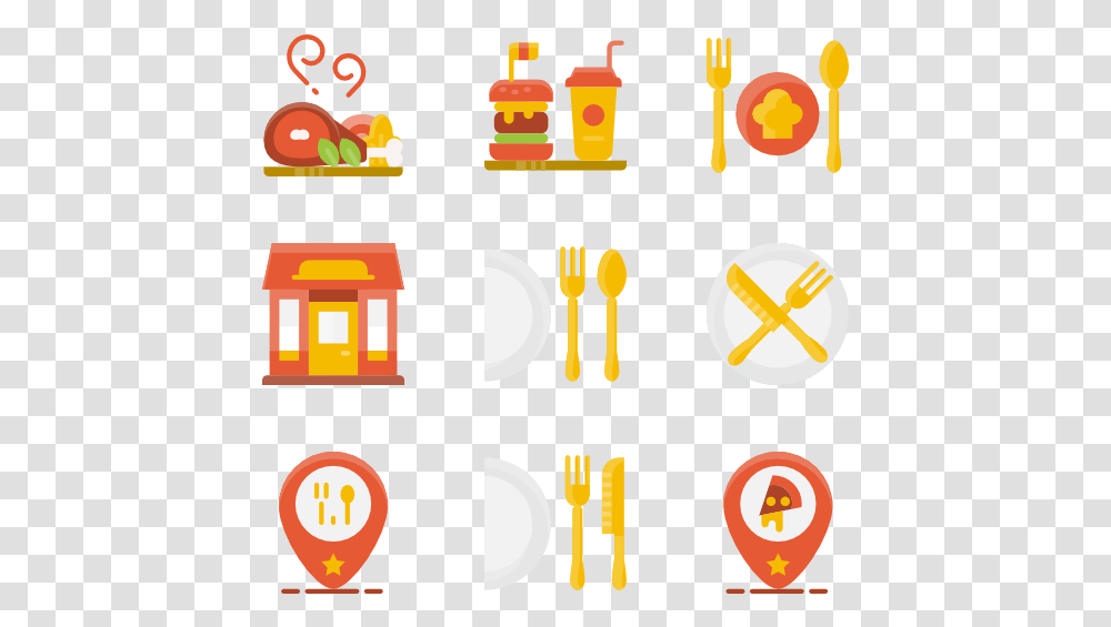 Restaurant Food Icon, Cutlery, Fork, Pac Man Transparent Png