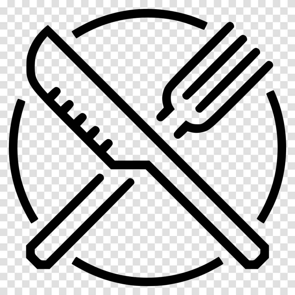 Restaurant Service Nutrition Symbol Black White, Stencil, Cutlery, Dynamite, Bomb Transparent Png