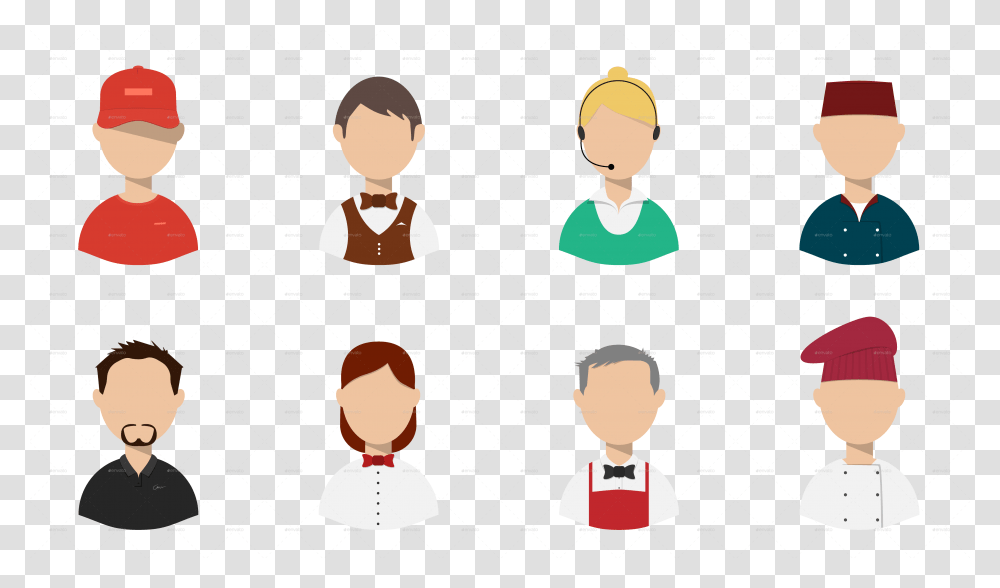 Restaurant Staff, Person, Lamp, Crowd Transparent Png