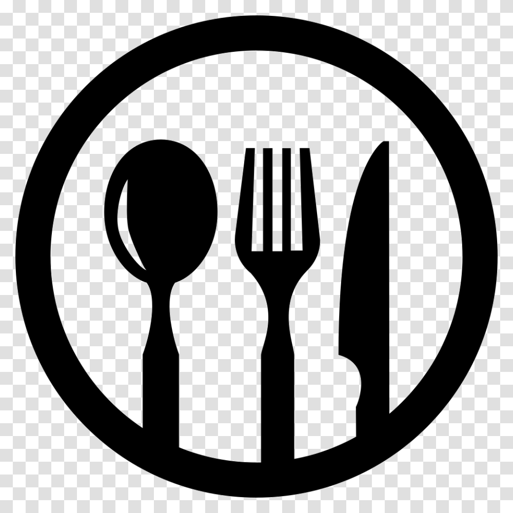 Restaurant Symbol Of Cutlery In A Circle Restaurant Symbol, Fork Transparent Png