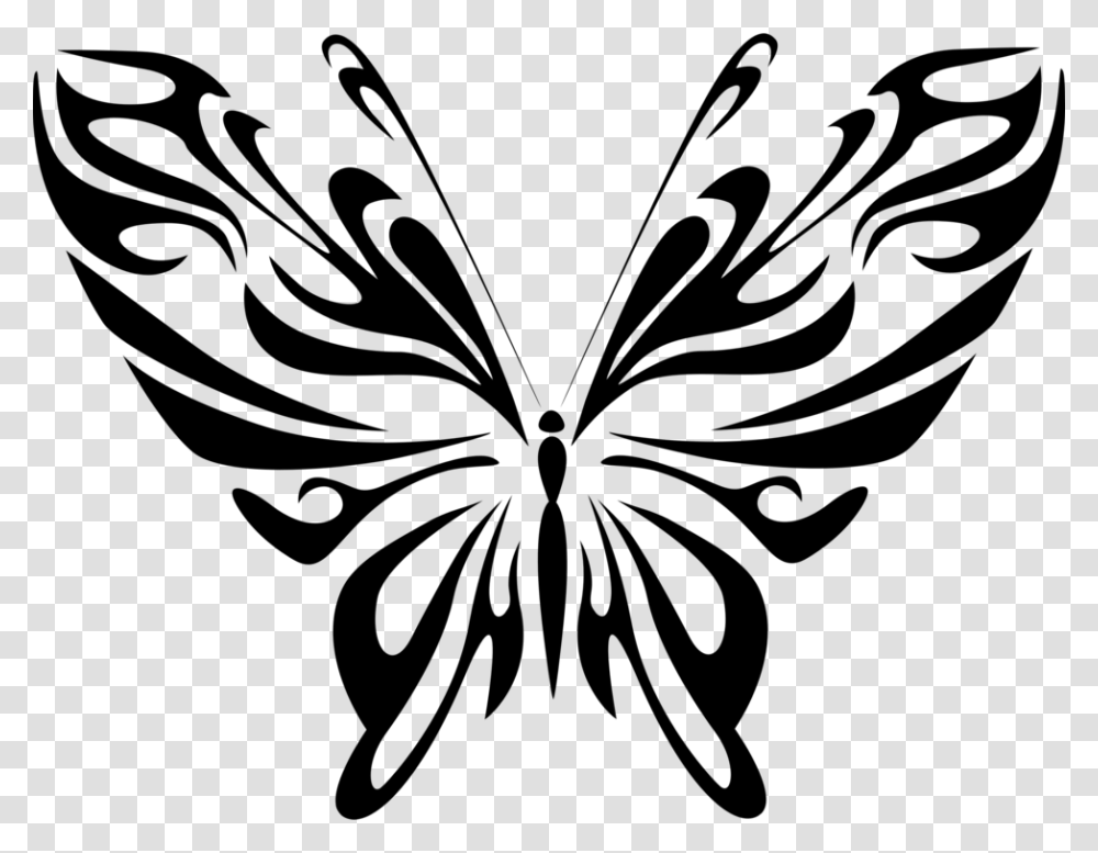 Resumen Animales Negro Mariposa Mosca Insectos Butterfly Images Line Art, Gray, World Of Warcraft Transparent Png