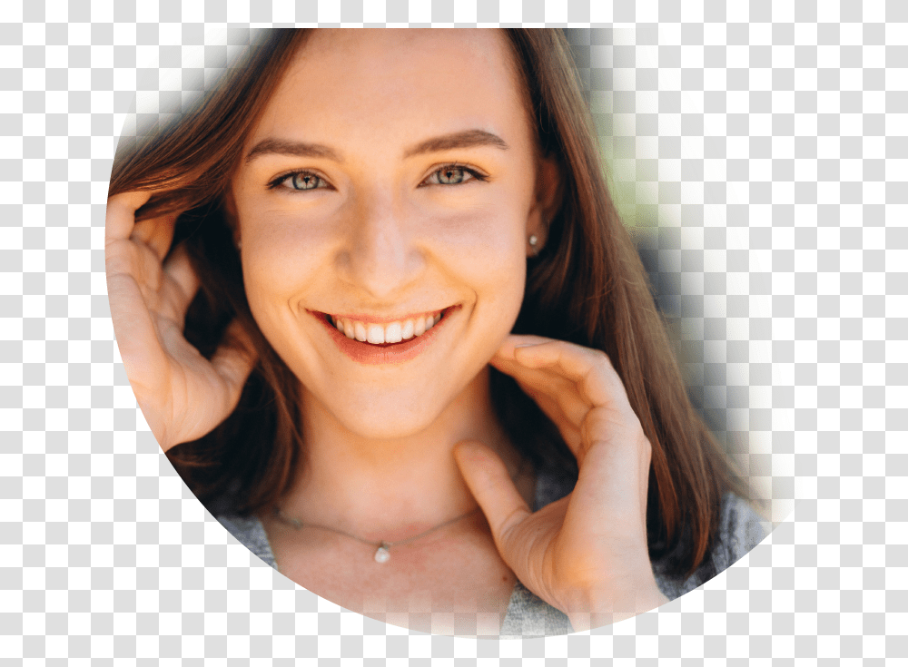 Retrato De Mujer Feliz Download Sorriso Com Bigode Chines, Face, Person, Female, Smile Transparent Png