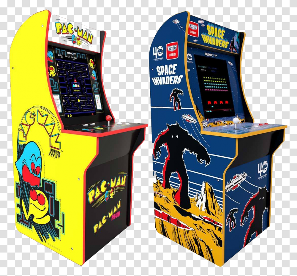 Retro Arcade Machine File Arcade 1 Up Space Invaders, Arcade Game Machine, Flyer, Poster, Paper Transparent Png