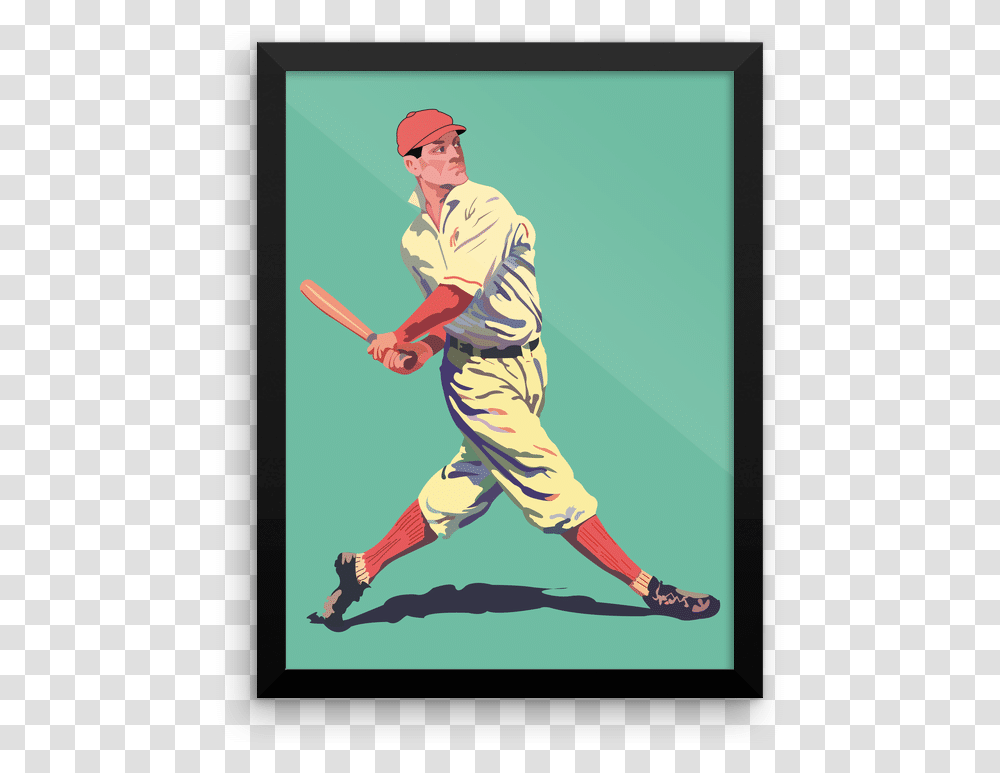 Retro Baseball Poster Player, Athlete, Sport, Person, Human Transparent Png